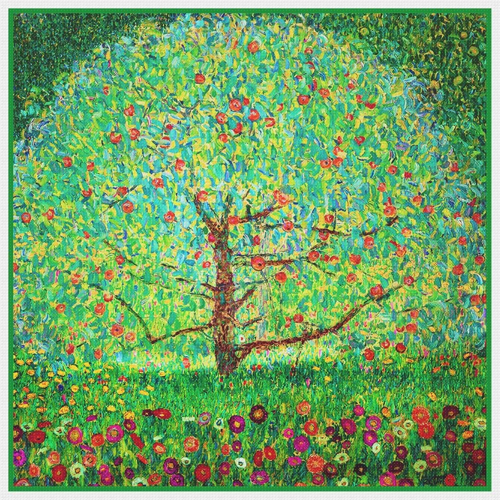 Apple Tree by Klimt Counted Cross Stitch Pattern with Needles