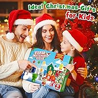 Vista 7 de Calendario de Adviento de Navidad con juguetes de animales de granja para niños pequeños de 1 a 3 años, calendarios de cuenta regresiva de 24 días