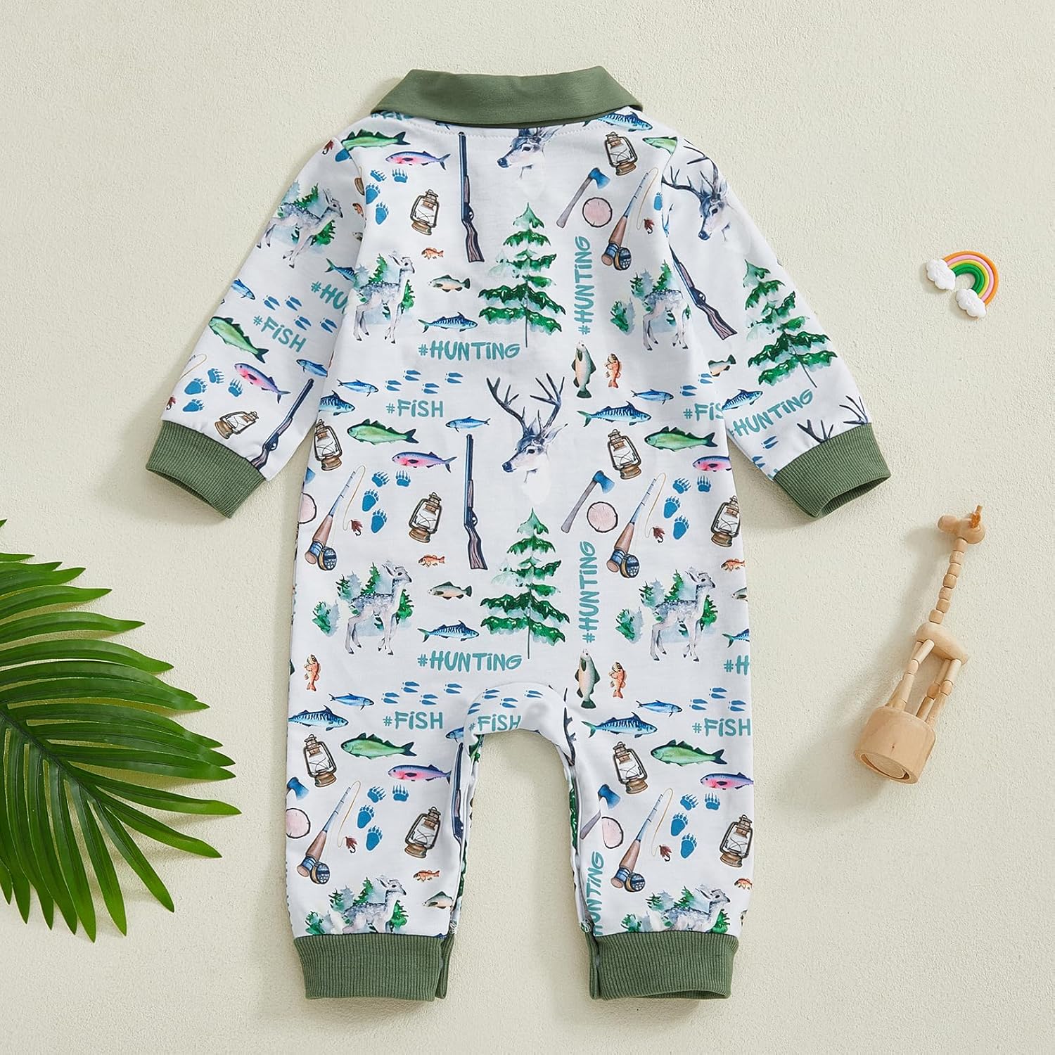 Thorn Tree Baby Boy Golf Outfit Golf Cart Print Romper Turn Down Collar Buttons Long Sleeve Infant Newborn Fall Clothes - Image 4