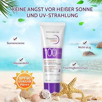 Shefave Sonnencreme LSF 100 2PCS Sport Sonnenschutz Sunblocker für Gesicht und Körper Sehr hoher Schutz Beruhigende Sunscreen Protect UV Rays