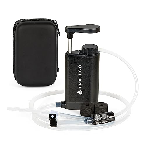 Sistema de filtro de agua Mini 2 (ver. 2) - Filtración purificadora portátil de 5 etapas de tamaño bolsillo con caudal de 1.2L - Senderismo,