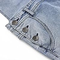 Vista 15 de LONGBIDA - Jardinera de mezclilla para hombre, ajuste entallado, moderno, con bolsillos