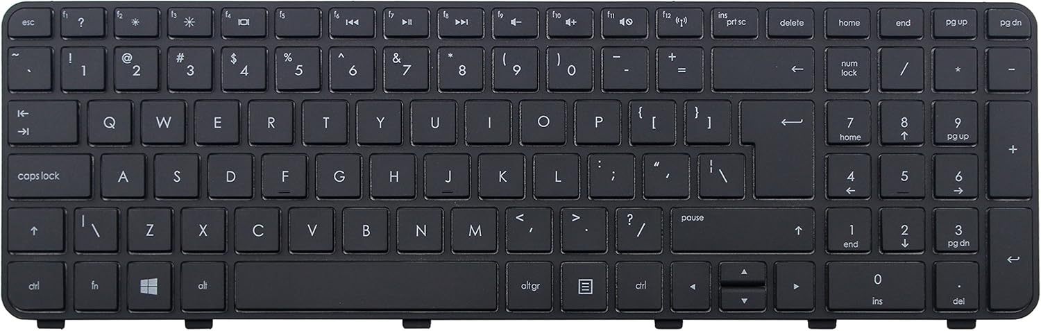P&U New Black Matte keyboard with Frame for HP Pavilion DV6-6120US DV6-6121HE DV6-6123CL DV6-6123NR DV6-6126NR DV6-6127CL DV6-6128NR DV6-6130US DV6-6131US DV6-6133CL DV6-6135DX DV6-6136NR DV6-6140US DV6-6143NR DV6-6144NR DV6-6145DX DV6-6146NR DV6-6148NR Laptop / Notebook US Layout