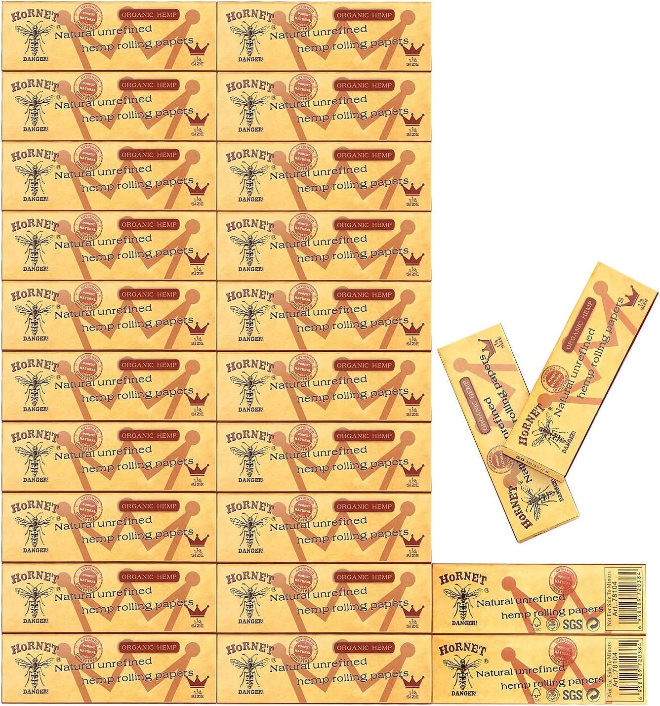 1 1/4 Organic Rolling Papers, 1200 PCS Unbleached Rolling Papers(78mm)