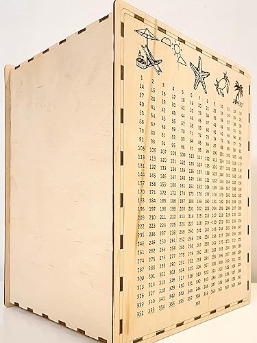 Miniatura 4 de Money Bank for Adults by WittleWood - Decorative Piggy Bank Box for Saving Travel Funds 365 days - Money Saver 9.5x7.5x6.3 inch (Birch plywood,