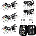 Terminal Pin Removal Tool Kit 82 Pcs Depinning Electrical Connector Pin Extractor Tool Set Wire Terminal Release for Automotive Car Household Devices - Black