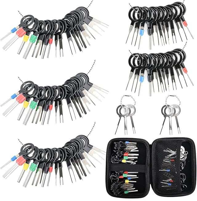 Terminal Pin Removal Tool Kit 82 Pcs Depinning Electrical Connector Pin Extractor Tool Set Wire Terminal Release for