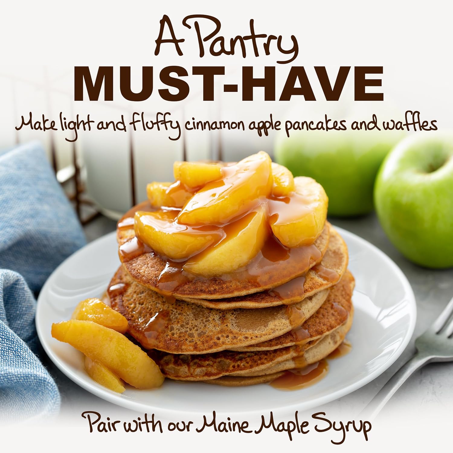 Stonewall Kitchen Cinnamon Apple Pancake & Waffle Mix, 16 Ounces (Pack of 2)