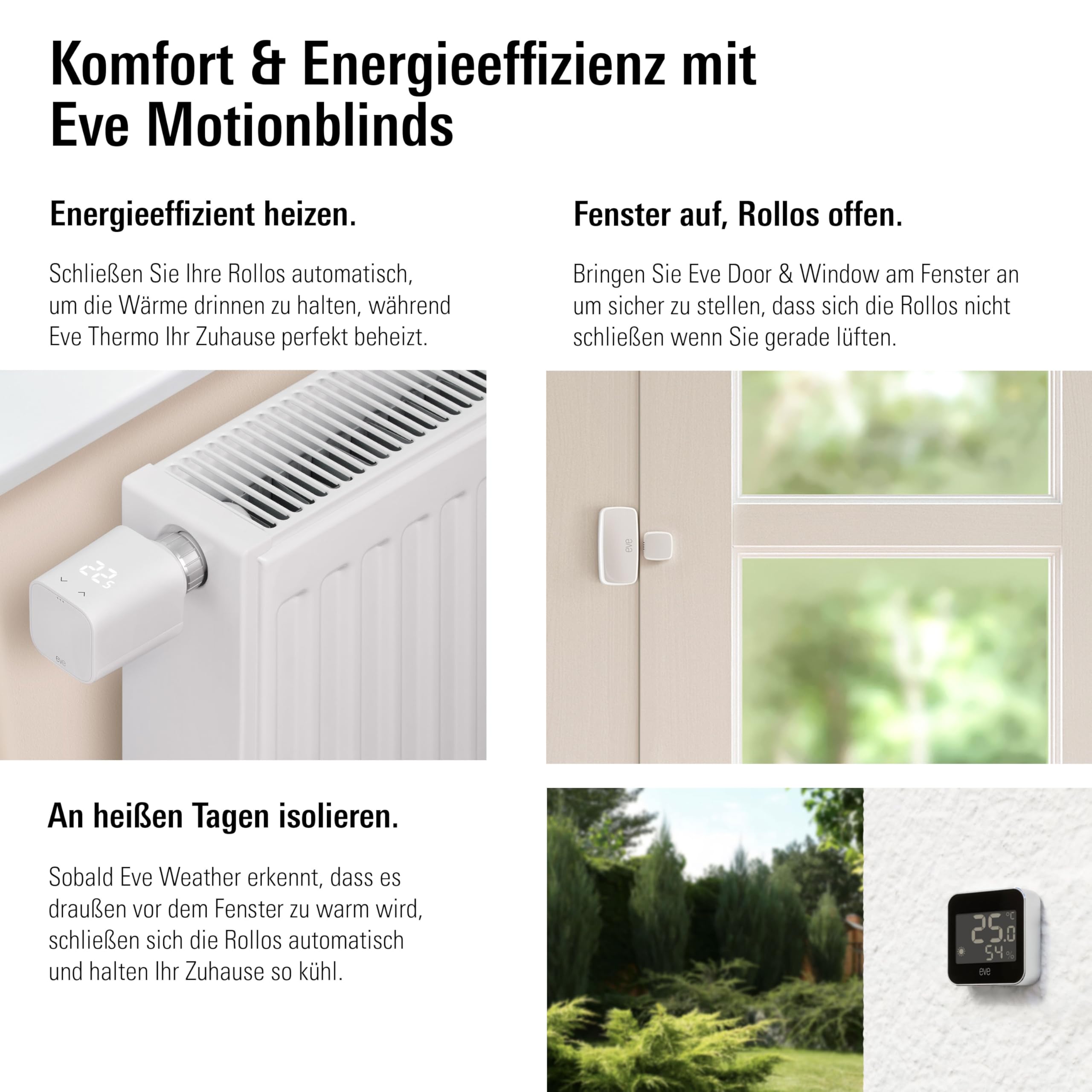 Eve Motionblinds Upgrade Kit (Matter) - Motor für kleine Rohrdurchmesser | macht bestehende Innenrollos smart (App-/Sprachsteuerung/Zeitplan), für Alexa/Apple/Home Assistant/SmartThings/Google