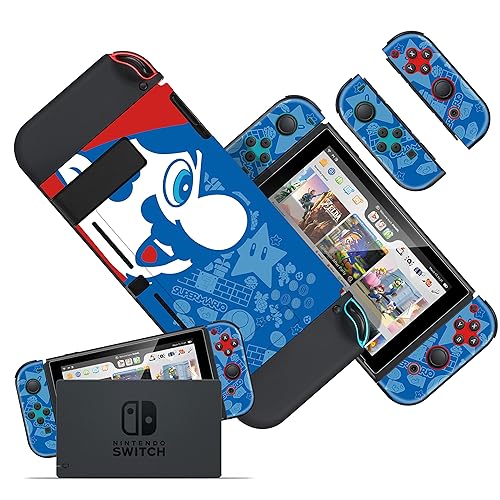 Oqplog Funda de personajes de juego para Nintendo Switch Cool Kawaii con temática de dibujos animados divertidos divertidos de anime, resistente a