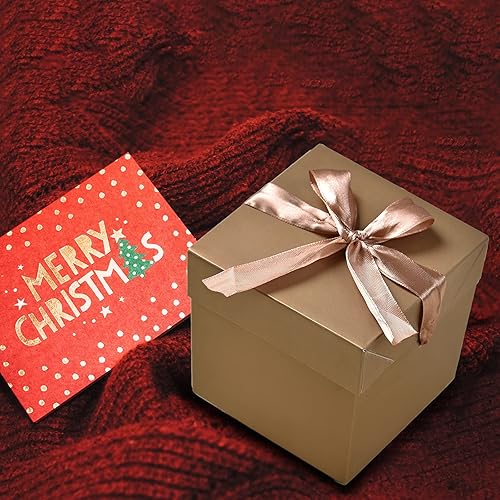 Miniatura 6 de Paquete de 12 cajas de regalo con tapas cajas cuadradas anidadas con tapas para el día del padre graduaciones bodas cumpleaños y Navidad dorado 4 x