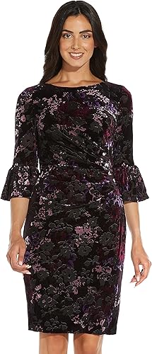 Vista 3 de Adrianna Papell Vaina de terciopelo estampado para mujer