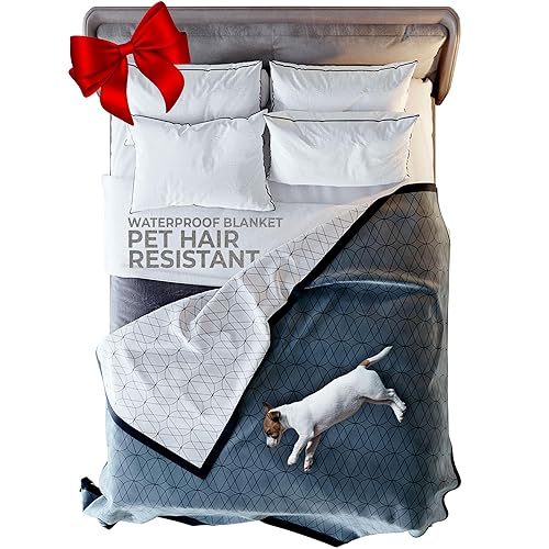 Waterproof Dog Blanket for Bed – 90x90 Inch King/Queen Size