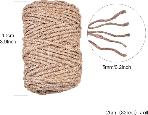 Miniatura 10 de LiQunSweet Cuerda de yute de color de 328 pies (328.1 ft) para manualidades, regalo de Navidad, cordón de embalaje duradero, aplicación de
