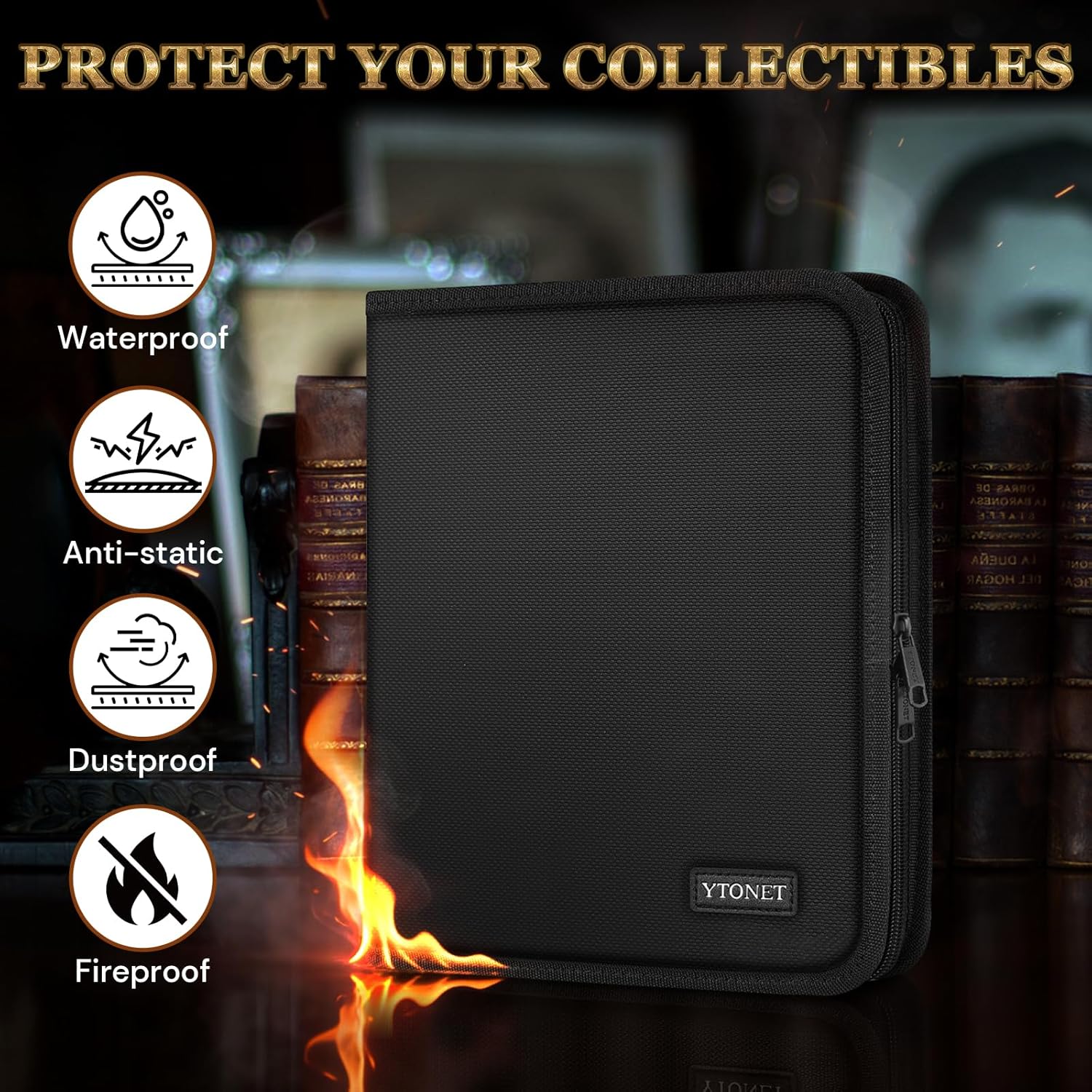 Ytoent Coin Collection Book Album Holder for Collectors, 494 Pockets Fireproof Collection Sleeves & 24 Currency Organizer Binder Storage Case, Collector's Gift Holder Bill, Penny, Badges, Black