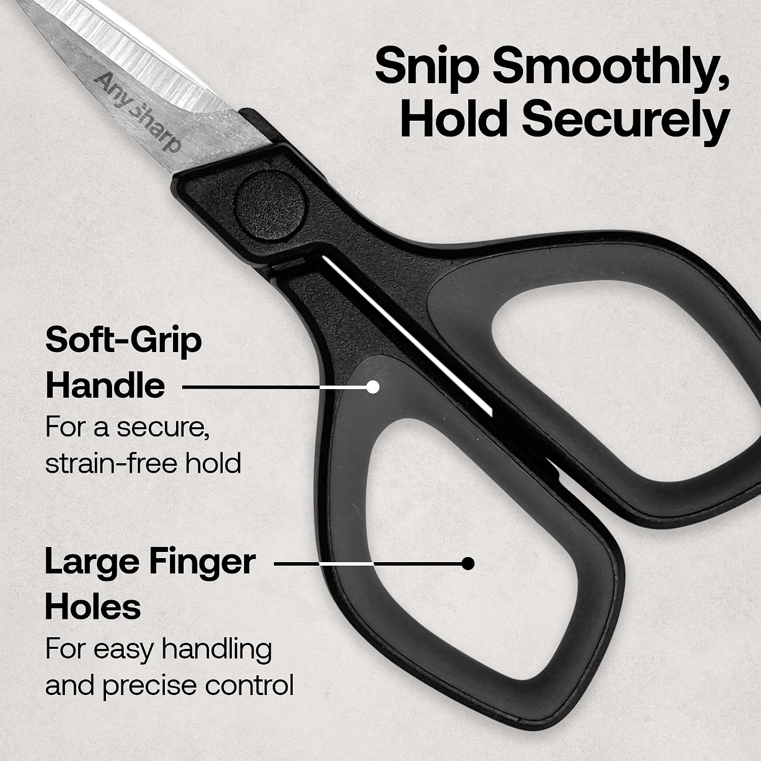 AnySharp Combo Pack: Knife Sharpener and Mini Scissors - Easy to Use | Sharpening Tool with PowerGrip Suction Base and 20-Degree Pre-Set Angle - Flex-Resistant Scissors with Soft-Grip Handle