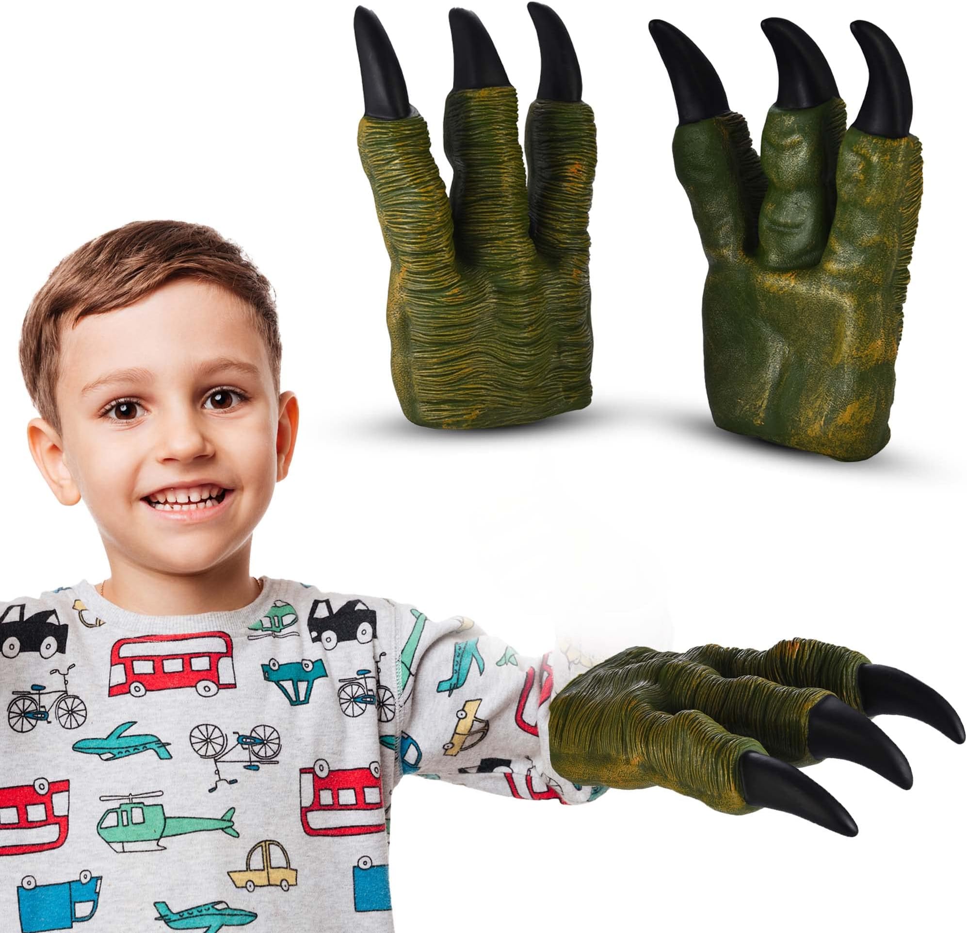DR DINGUS Dinosaur Hand Puppets (Dinosaur Claws - Pair) Fun and Realistic Design - Ideal for Puppet Show, Gag Present, Kids Toy