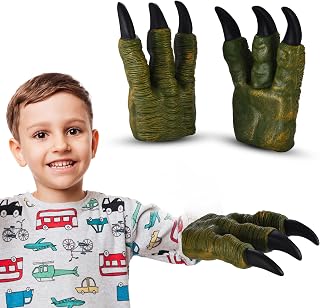DR DINGUS Dinosaur Hand Puppets (Dinosaur Claws - Pair) Fun and Realistic Design - Ideal for Puppet Show, Gag Present, Kids Toy
