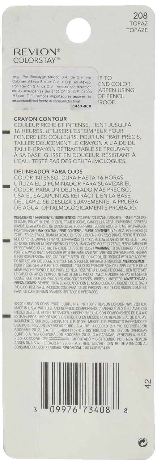 Revlon ColorStay Eyeliner, Topez/208, 0.01 Ounce