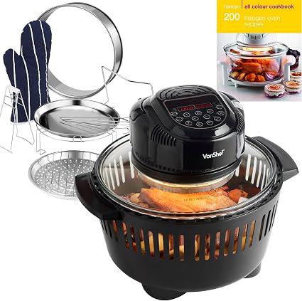 VonShef digitale forno alogeno a convezione fornello 12 litri di capacità  in nero – incluso 2 anno di garanzia : Amazon.it: Casa e cucina