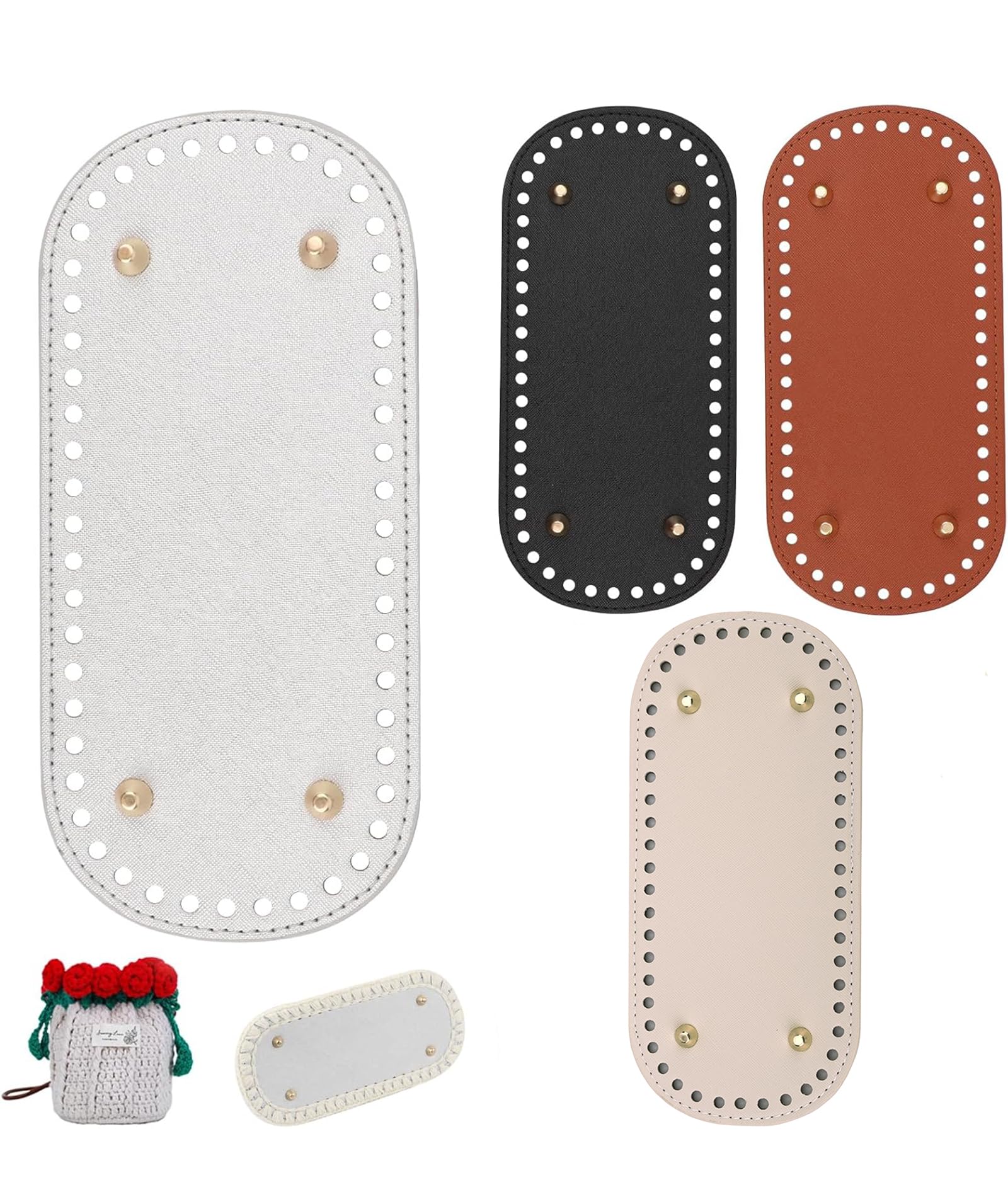 INOCEAN 4PCS 22x10 cm Bag Making Accessories, Crochet Bag Base, Ideal for Handbag Style Transformation and Repair, Handwoven Bag Base with Convenient Features-picture-21