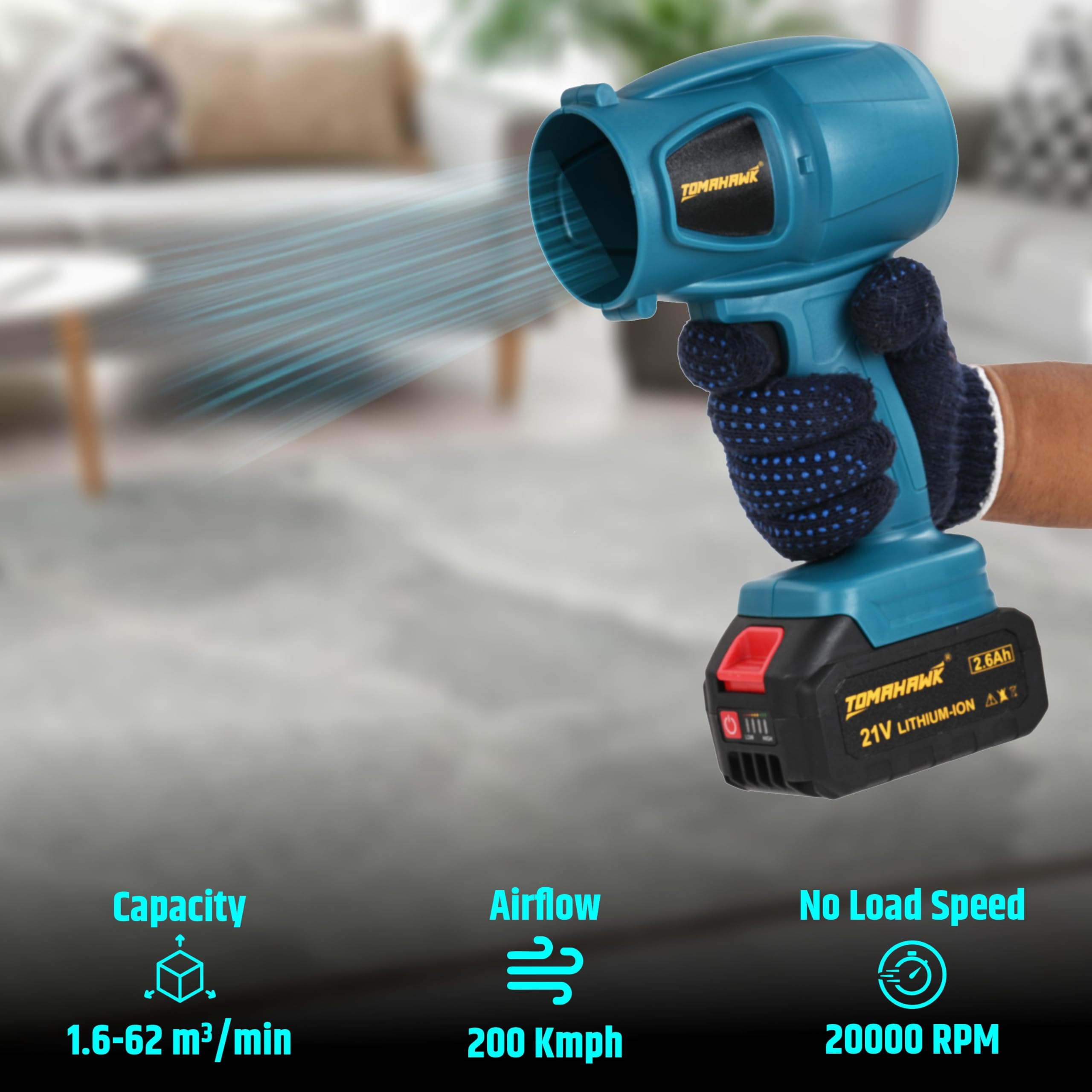 TOMAHAWK TUR-3801 Cordless Turbo Blower 1