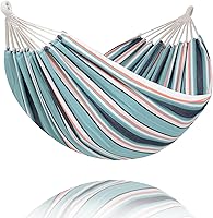 Vista 22 de SUNCREAT Hamaca colgante doble extragrande para camping, hamacas para 2 personas exteriores, resistente, gris oscuro con borlas