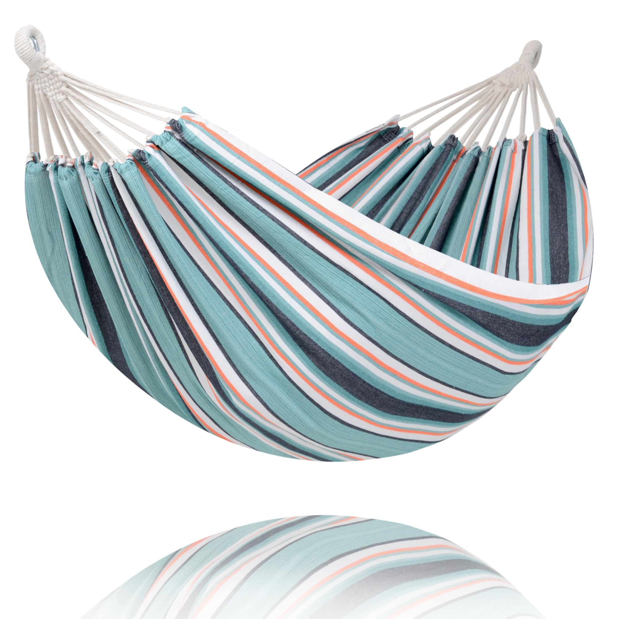 SUNCREAT Hammocks Outdoor Camping Double Hammock, Green &amp; Red