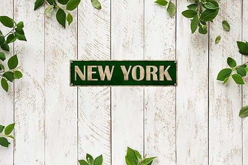 Miniatura 6 de Letrero de la calle de Nueva York, retro, divertido, decoración de pared, letreros de metal para temporada de otoño, tema de terror, humor