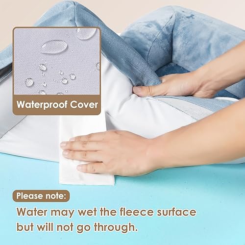 Miniatura 162 de EHEYCIGA – Cama ortopédica mediana impermeable para perros medianos, de espuma viscoelástica tipo caja de huevos, con bordes elevados y base