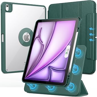 SPARIN Case for iPad Air 13 Inch M4/M3/M2, Magnetic Cover -Midnight Green