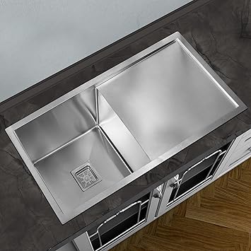 Plantex Stainless Steel Single Bowl Handmade Kitchen Sink With Drain Board - Flushmount/Undermount/Top Mounted - Matt Finish (37x18 Inches)