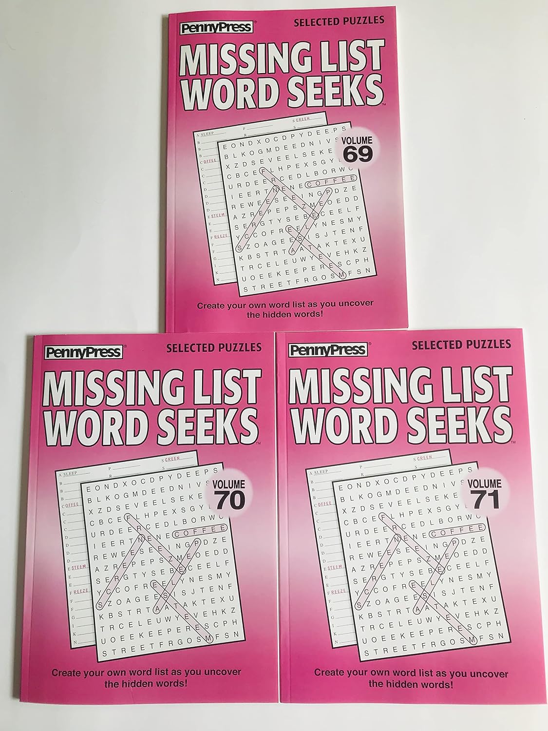 Issue Numbers 69, 70, and 71 of Missing List Word Search Seek Circle ...