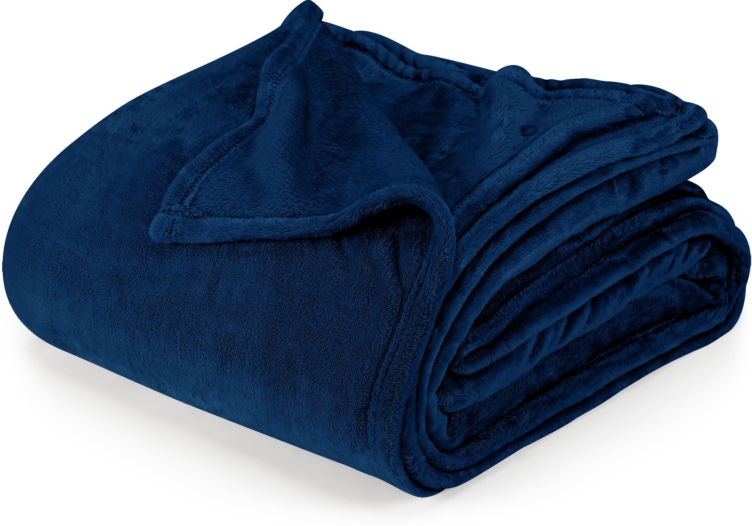 utopia bedding navy fleece blanket full size lightweight fuzzy soft anti-static microfiber bed blanket (90x84 inch)