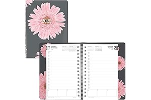 Brownline Daily Planner 2022, 8x5 Inch, Floral Design, Twin-Wire Binding, Appointment Book,...