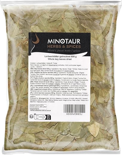 Minotaur Spices | Foglie di alloro secche | 2 x 500g (1 Kg)