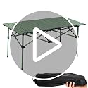 Image of DOLPHY Compact Aluminium Folding Camping Table | Multipurpose Roll-up Tabletop | Rectangle Table for Camping, Fishing, Hiking, Travel, Picnic, Beach