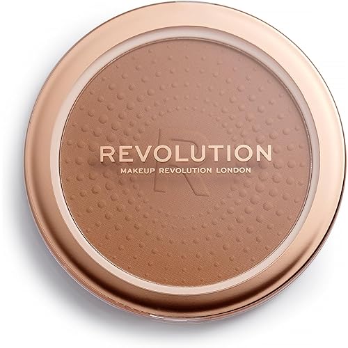 Revolution, Mega Bronzer Powder, Matte Finish, Buildable for All-Over Glow, Suitable for Light to Deep Skin Tones, Vegan & Cruelty-Free, Warm, 0.52 oz