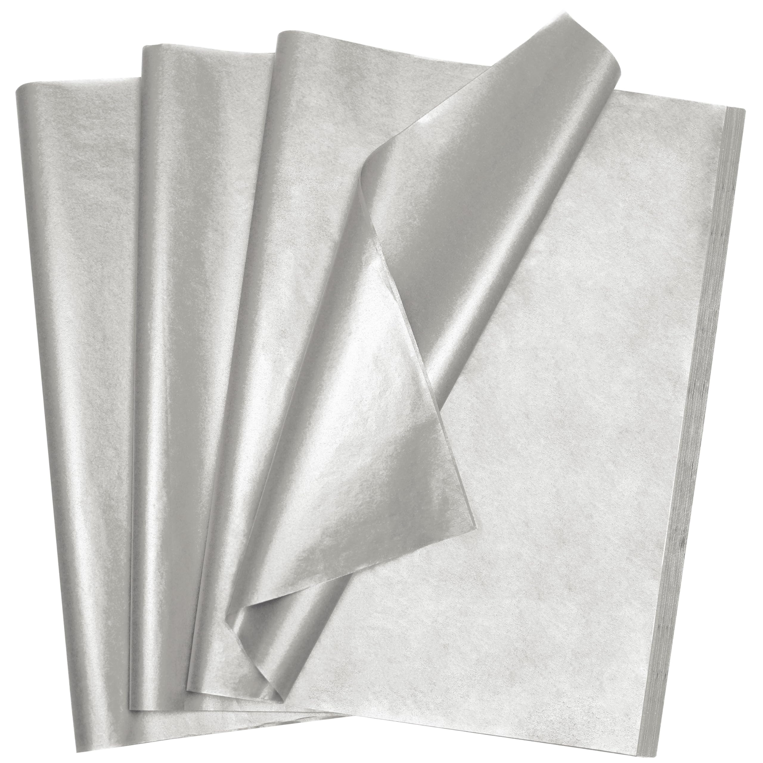 100 sheets Gift Wrapping Tissue Paper (14"x20", Silver)