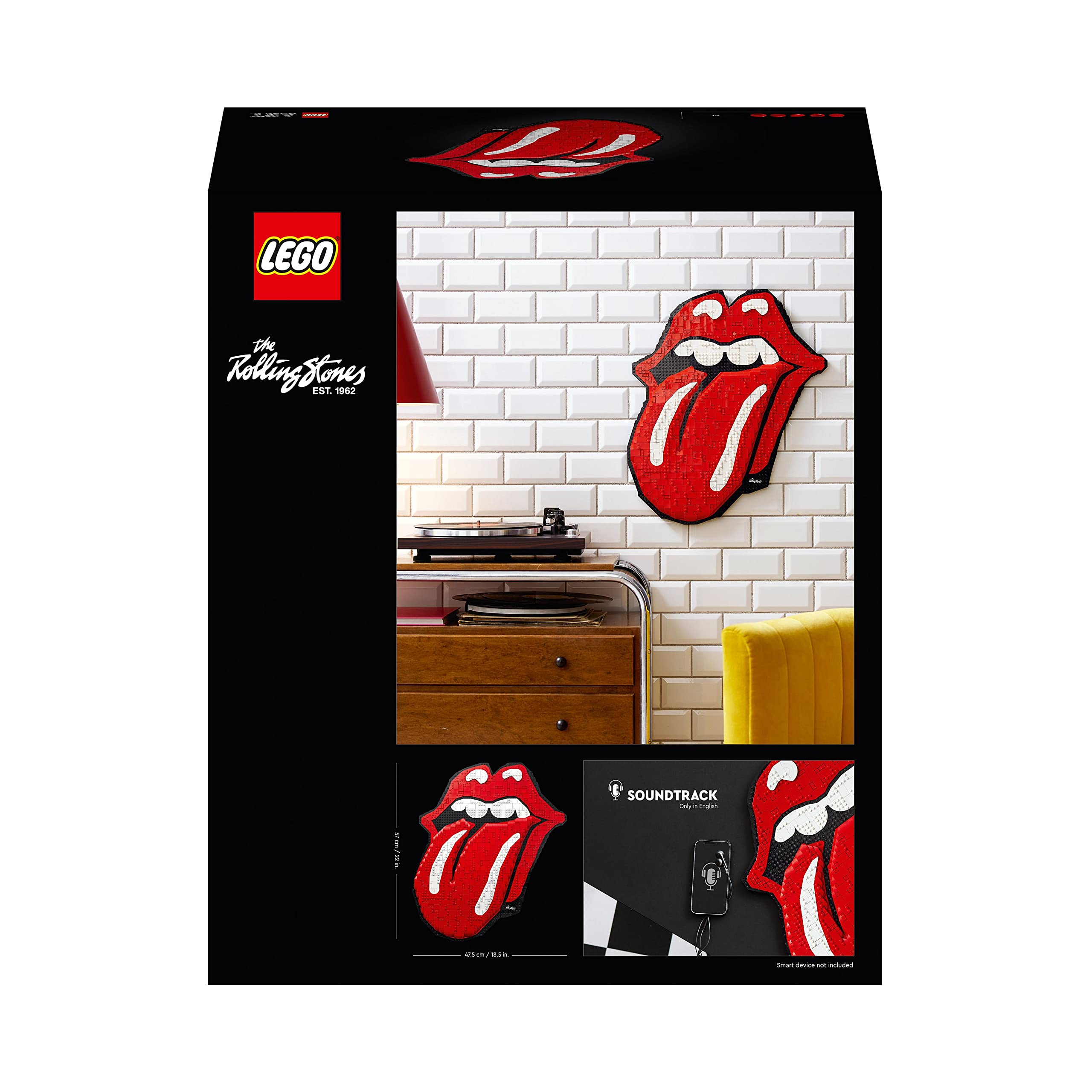 LEGO 31206 Art The Rolling Stones, Accessoire de Décoration Intérieure et Loisir Créatif pour Adultes, Idée de Cadeau Musique Rock 'n' Roll