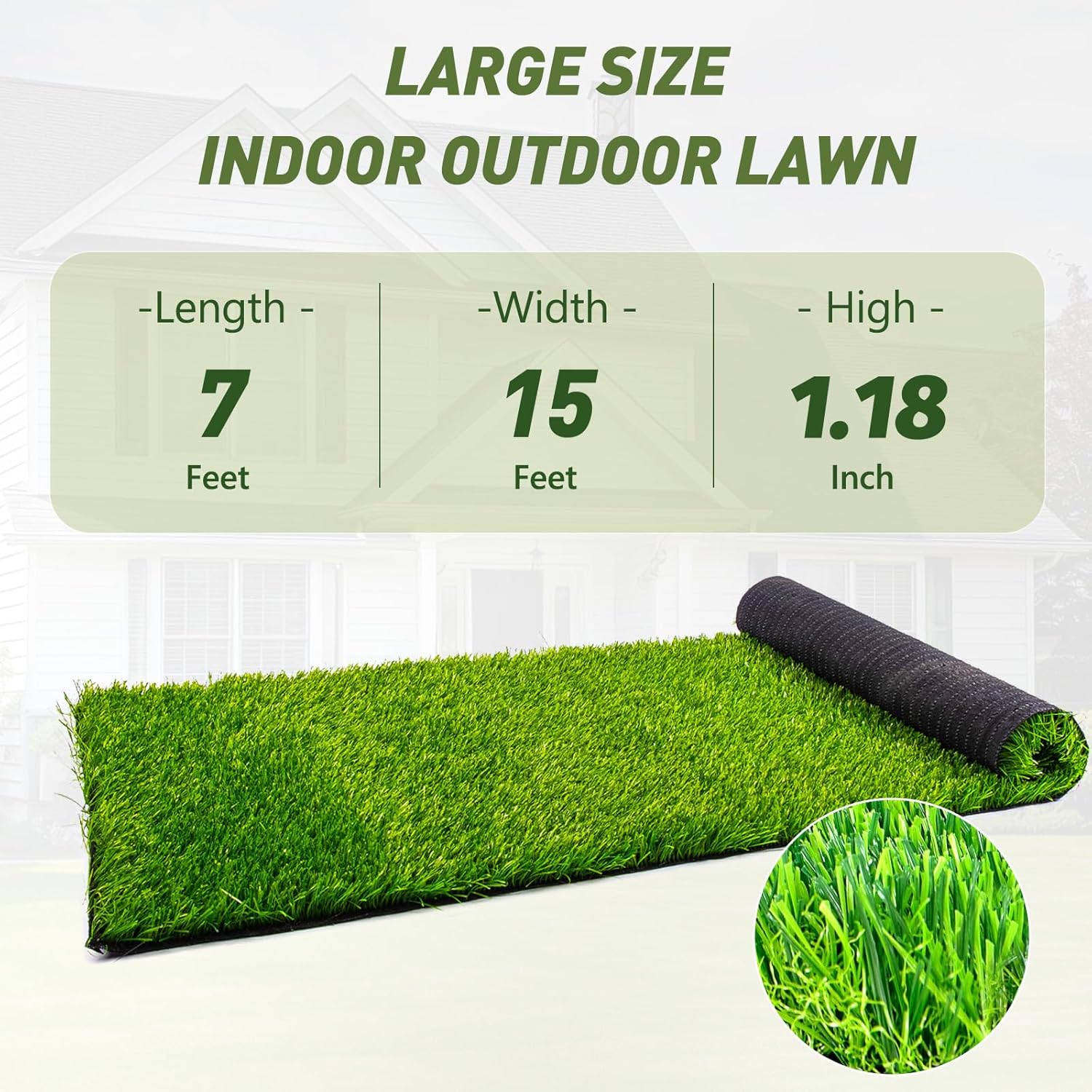 84"x180" Grass Pee Pads for Dogs, Artificial Grass Potty Training Mat with Drainage Holes, Easy to Clean Indoor & Outdoor Dog Grass Pad - Replacement Lawn for Patio, Balcony