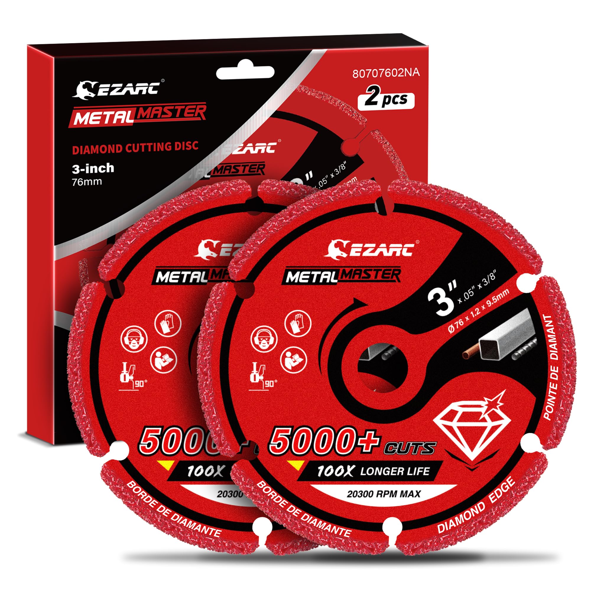 Buy EZARCEZARC Diamond Cutting Wheel 3 x 3/8 Inch for Metal, Cut Off