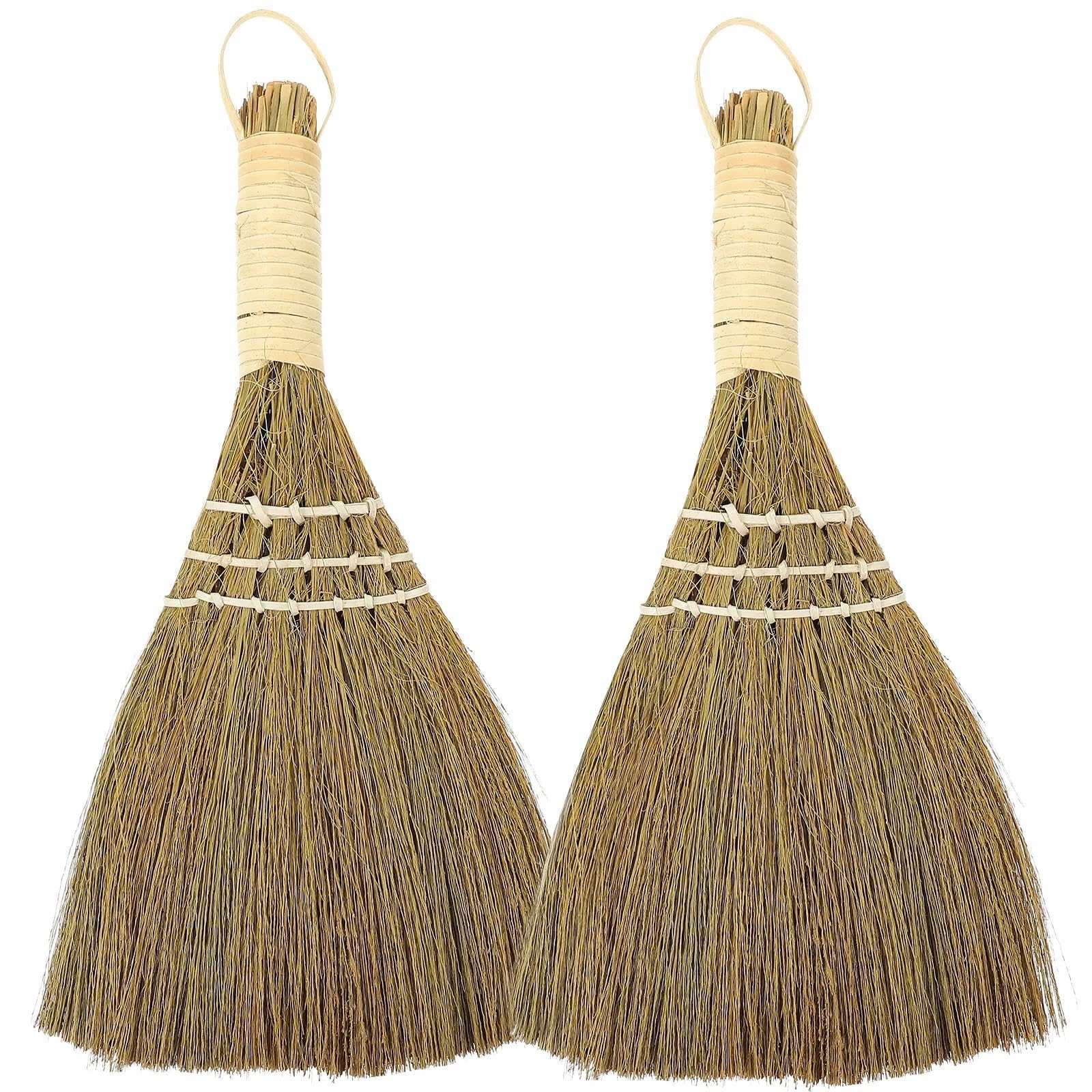 Palm Broom 2Pcs Desktop Broom Compact Lightweight Manual with Comfort Grip for Desk Cleaning Dust Removal