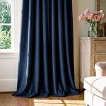 StangH Navy Blue Velvet Curtains - 84 inches Length Blackout Thermal Insulated Curtain Panels Elegant Decor Grommet Window Drapes for Living Room/Bedroom, Navy Blue, W52 x L84, 2 Panels