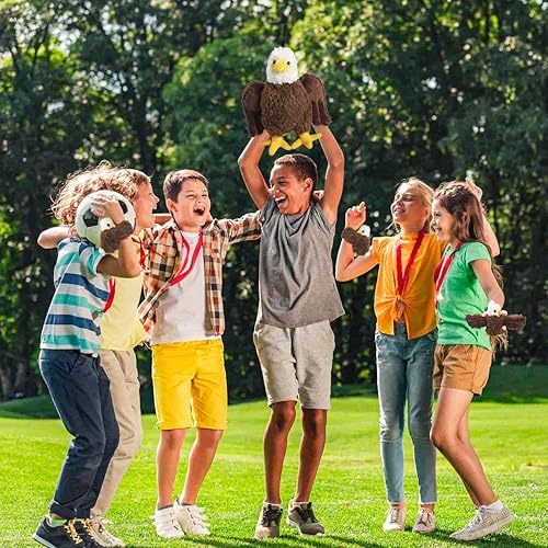 Miniatura 6 de 4 piezas de peluche de águila calva a granel grande mamá águila de peluche con 3 lindos bebés, juguetes de peluche de águila de peluche para niños y