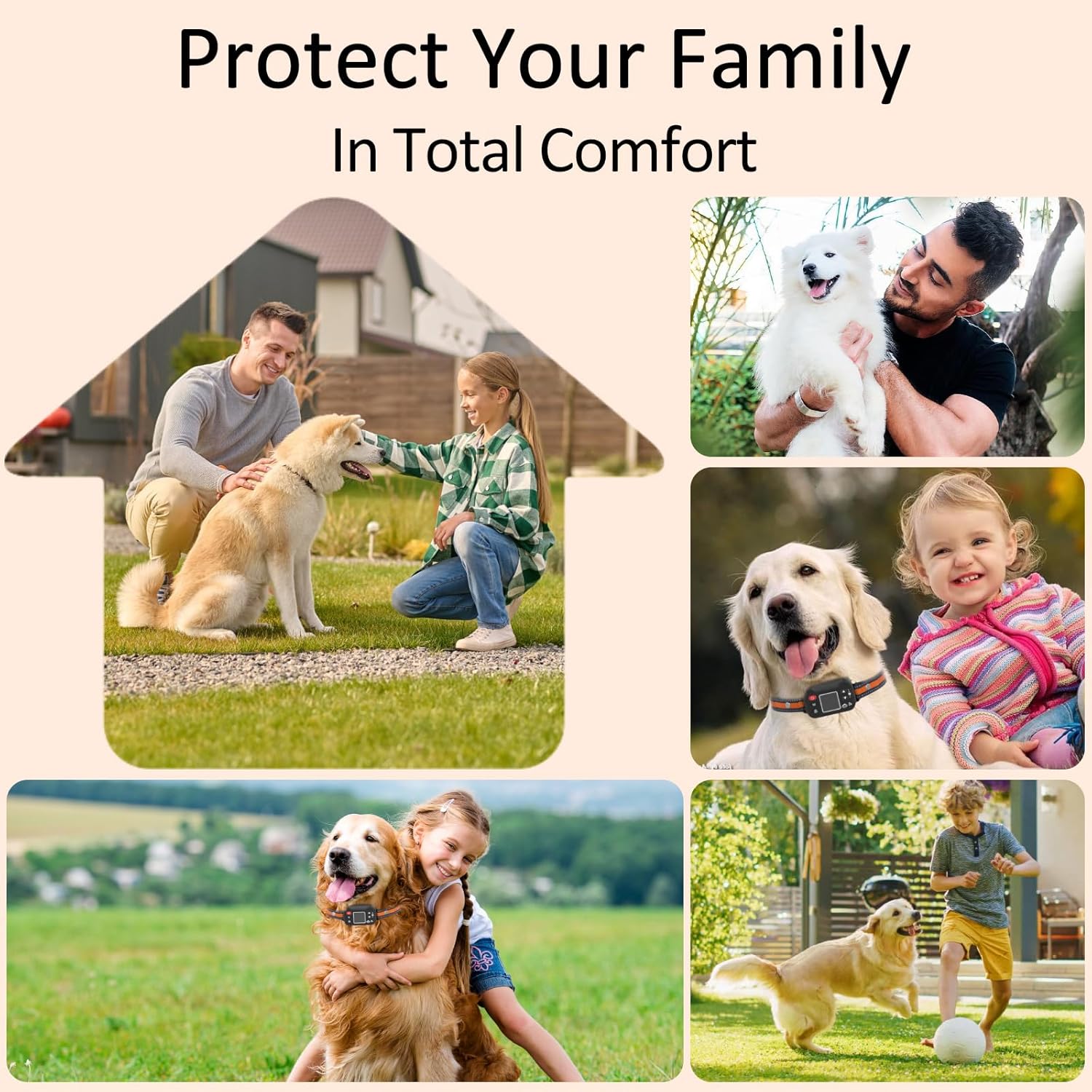 GPS Dog Collar, Wireless Electric Dog Fence Collar with 3 Correction Modes IP67 Waterproof for Pets Over 15 Lbs Outdoor Use Only