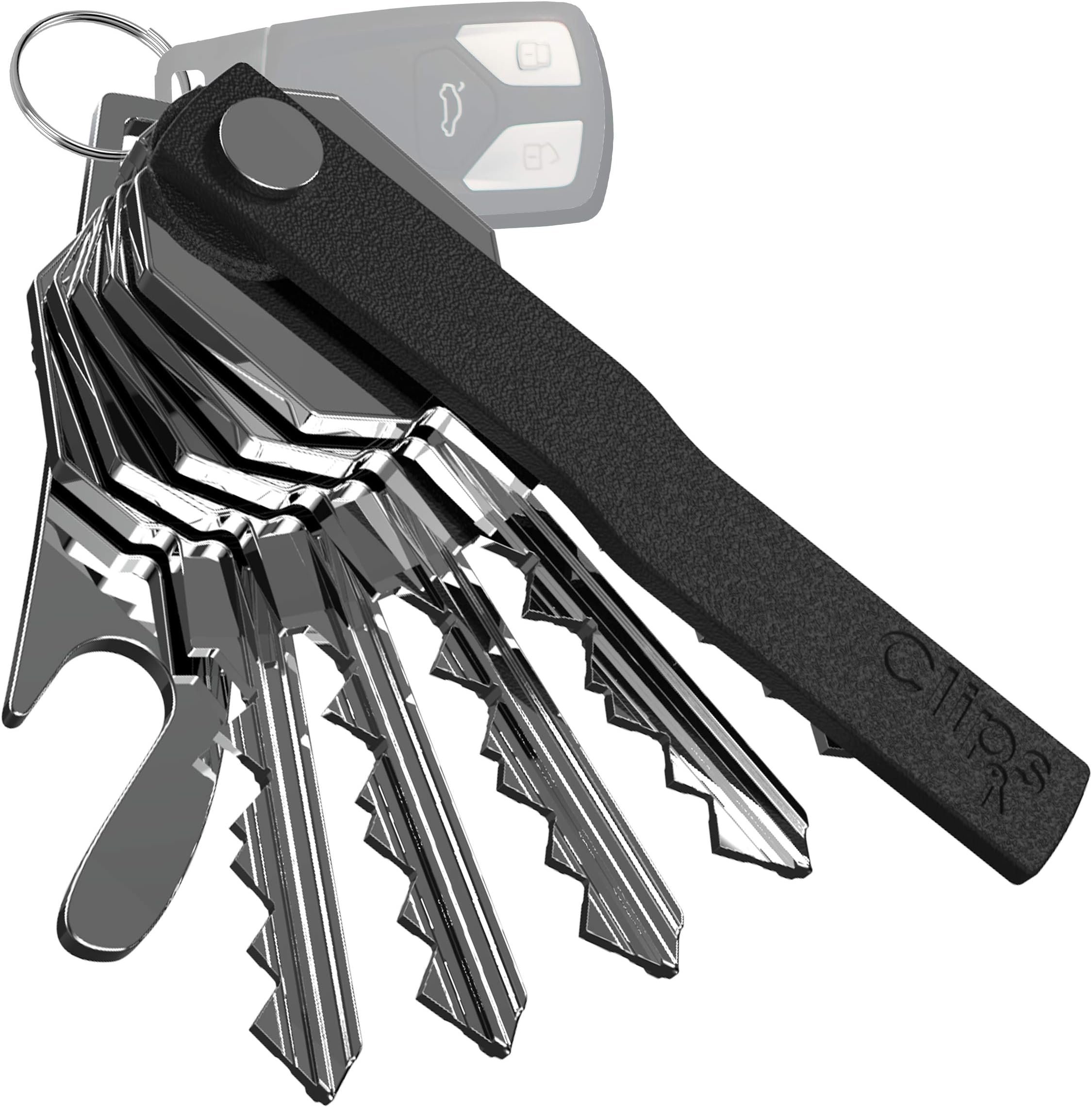Clips Mini Key Organizer Smart Compact Holder Keychain Made of Robust Aluminum & Stainless-Steel Alloys, Pocket Organizer Up to 12 Keys- New Patented Design, Includes Bottle Opener