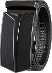 Men's Belt, Slide Genuine Leather Ratchet Belt with Automatic Buckle