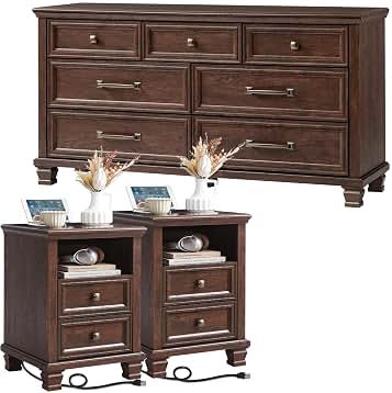 dark brown dresser and nightstand set Harmony - 5 Piece King Bedroom Set (Bed, Dresser & Mirror, Nightstand,  Chest) - Dark Brown