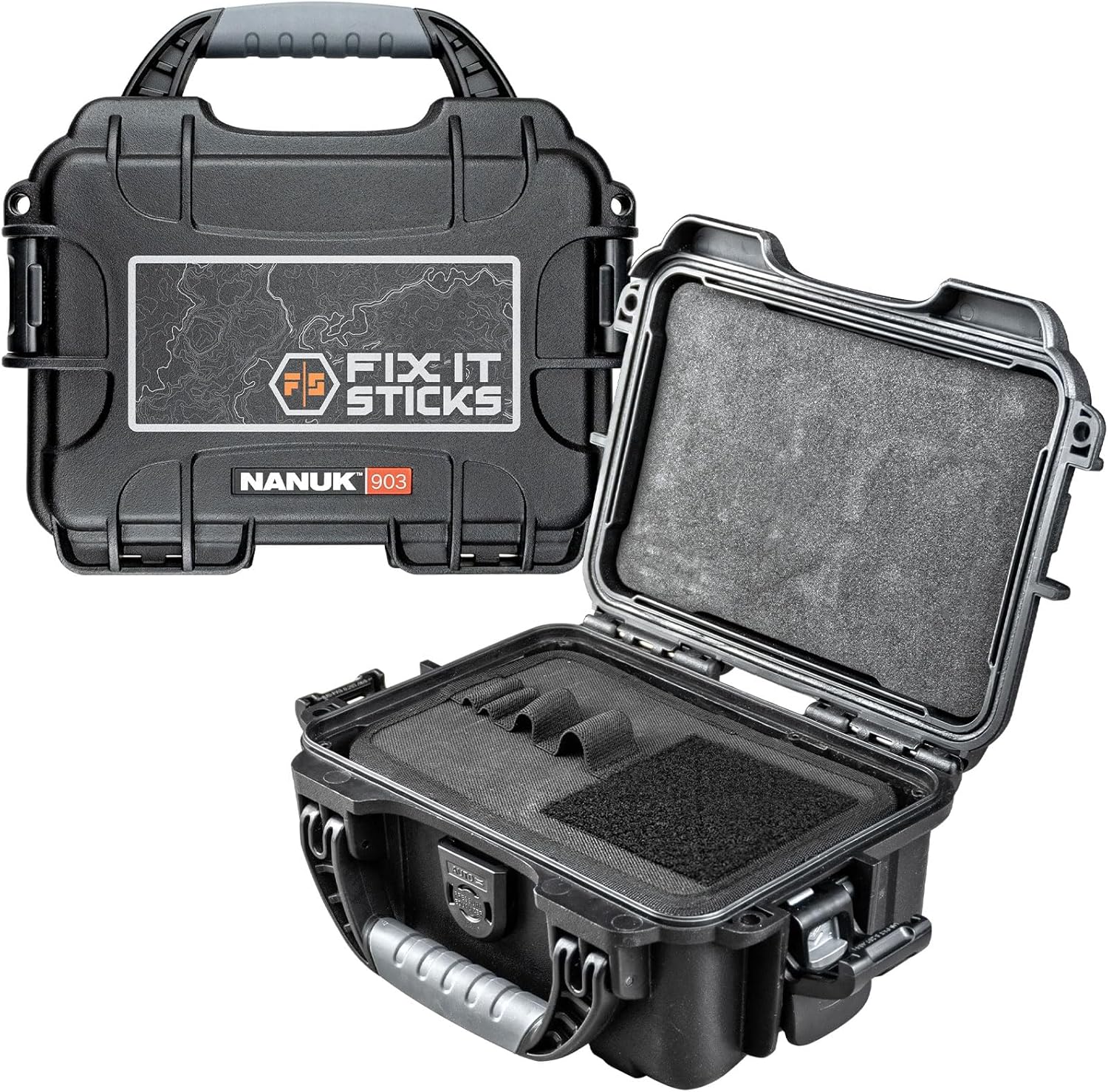 Fix It Sticks Nanuk 903 Hardcase with Molle Panels (903-WORKS) | Impact-Resistant Weather-Sealed Dustproof Secure Tool Case with Bit Holders | Protective Case for Maintenance & Work Kits